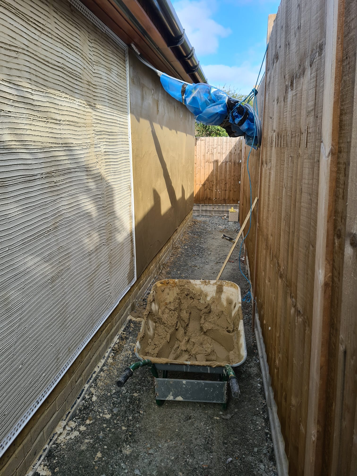 Garden Room with Sand Cement Render Outside and Sand Cement Float and Set Inside Langley, Kent