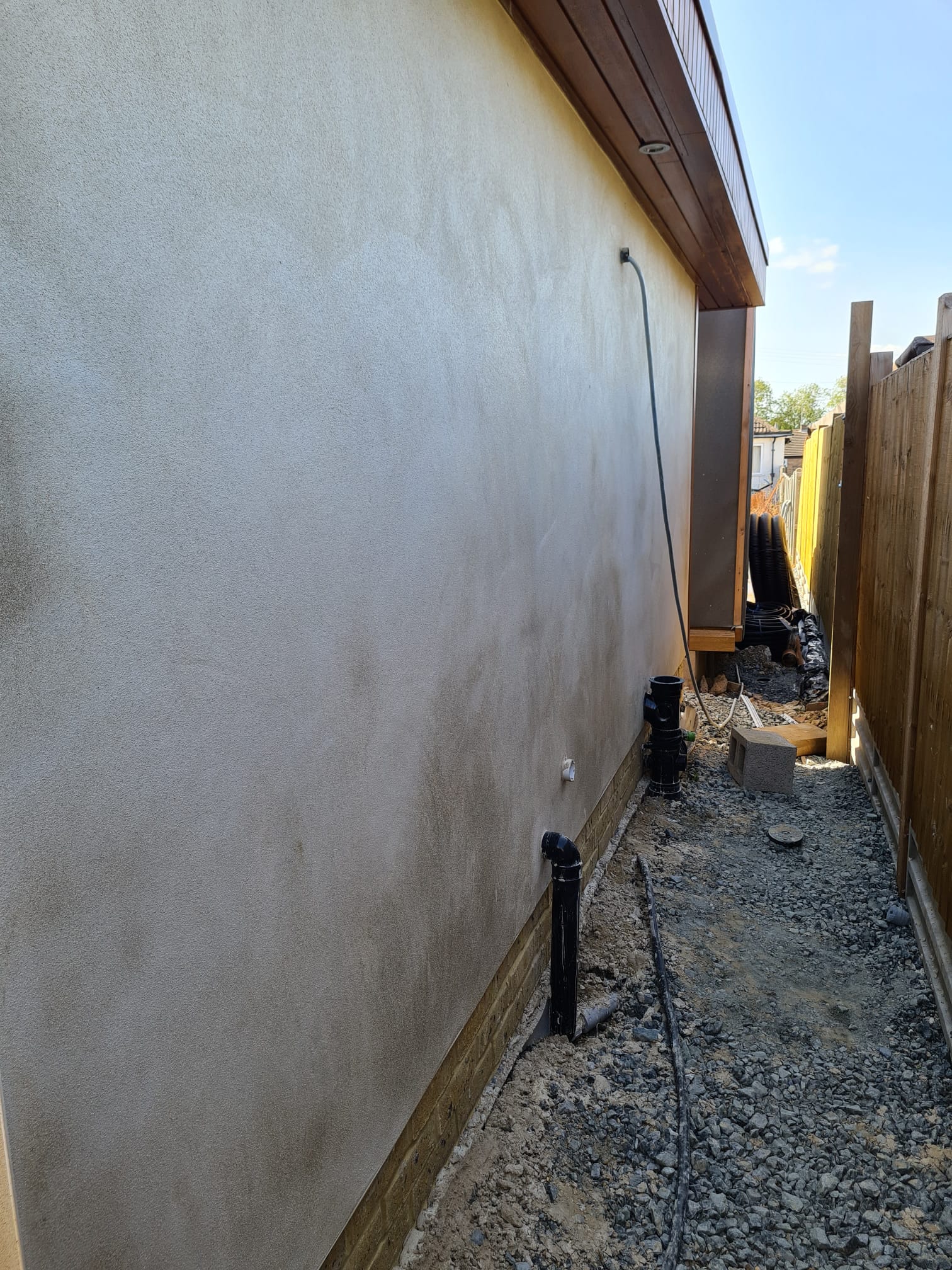 Garden Room with Sand Cement Render Outside and Sand Cement Float and Set Inside Langley, Kent