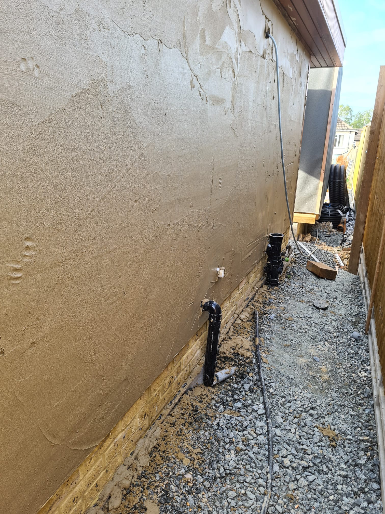 Garden Room with Sand Cement Render Outside and Sand Cement Float and Set Inside Langley, Kent