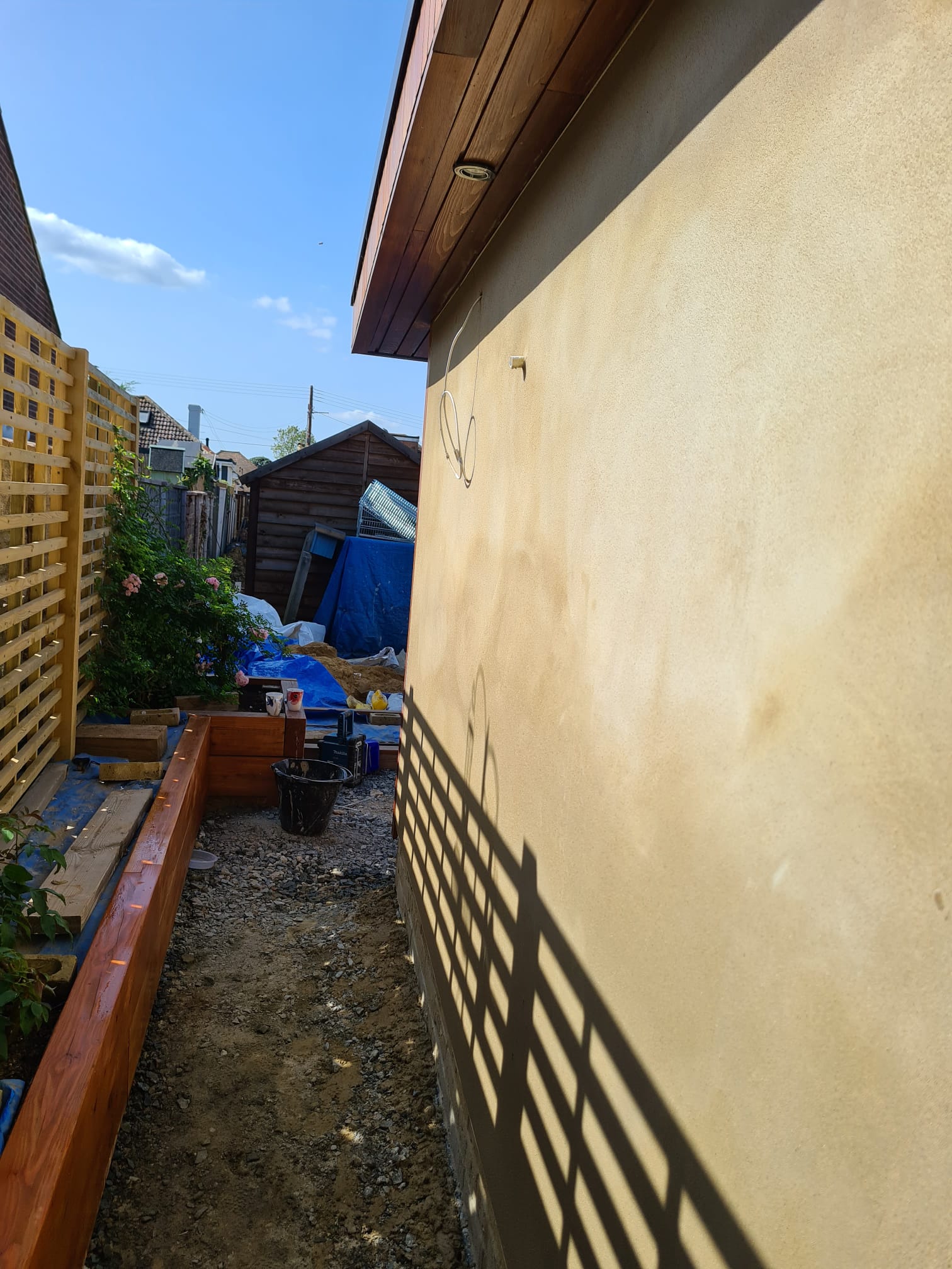 Garden Room with Sand Cement Render Outside and Sand Cement Float and Set Inside Langley, Kent