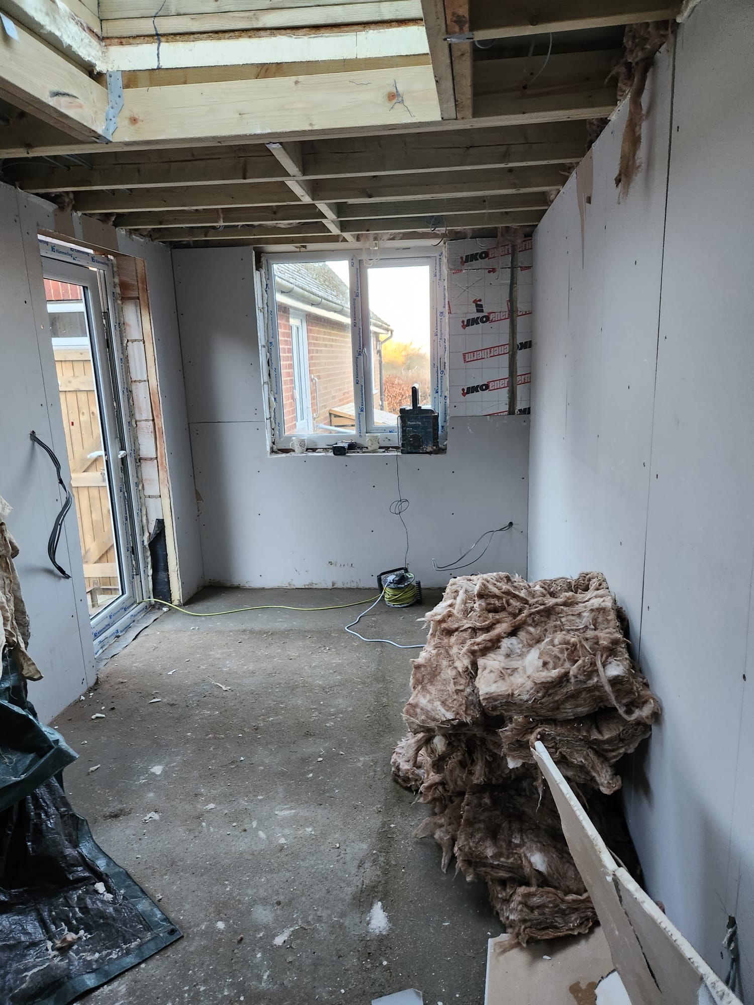 Insulating, Plaster Boarding and Plastered Garage Conversion Maidstone, Kent