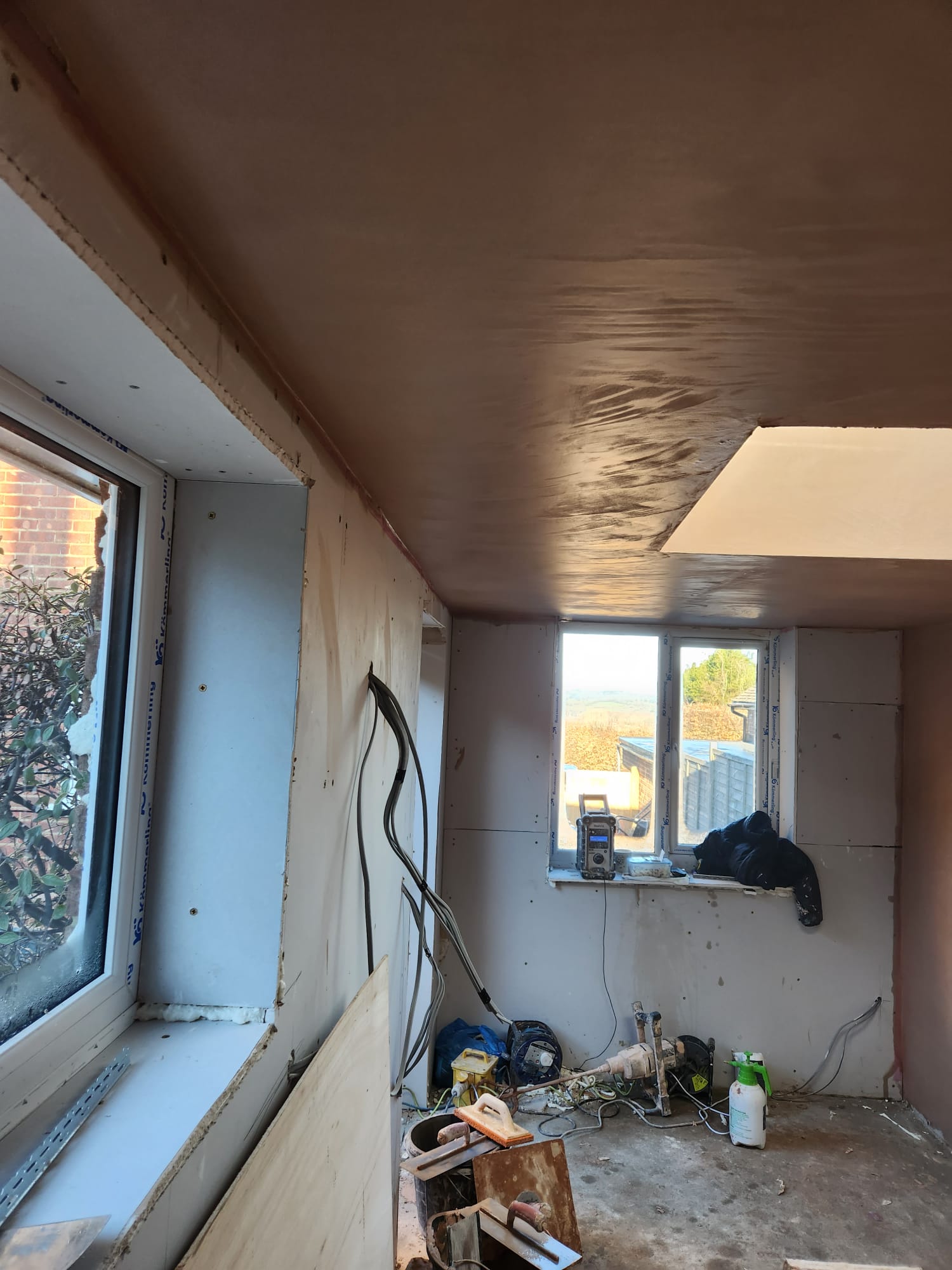 Insulating, Plaster Boarding and Plastered Garage Conversion Maidstone, Kent