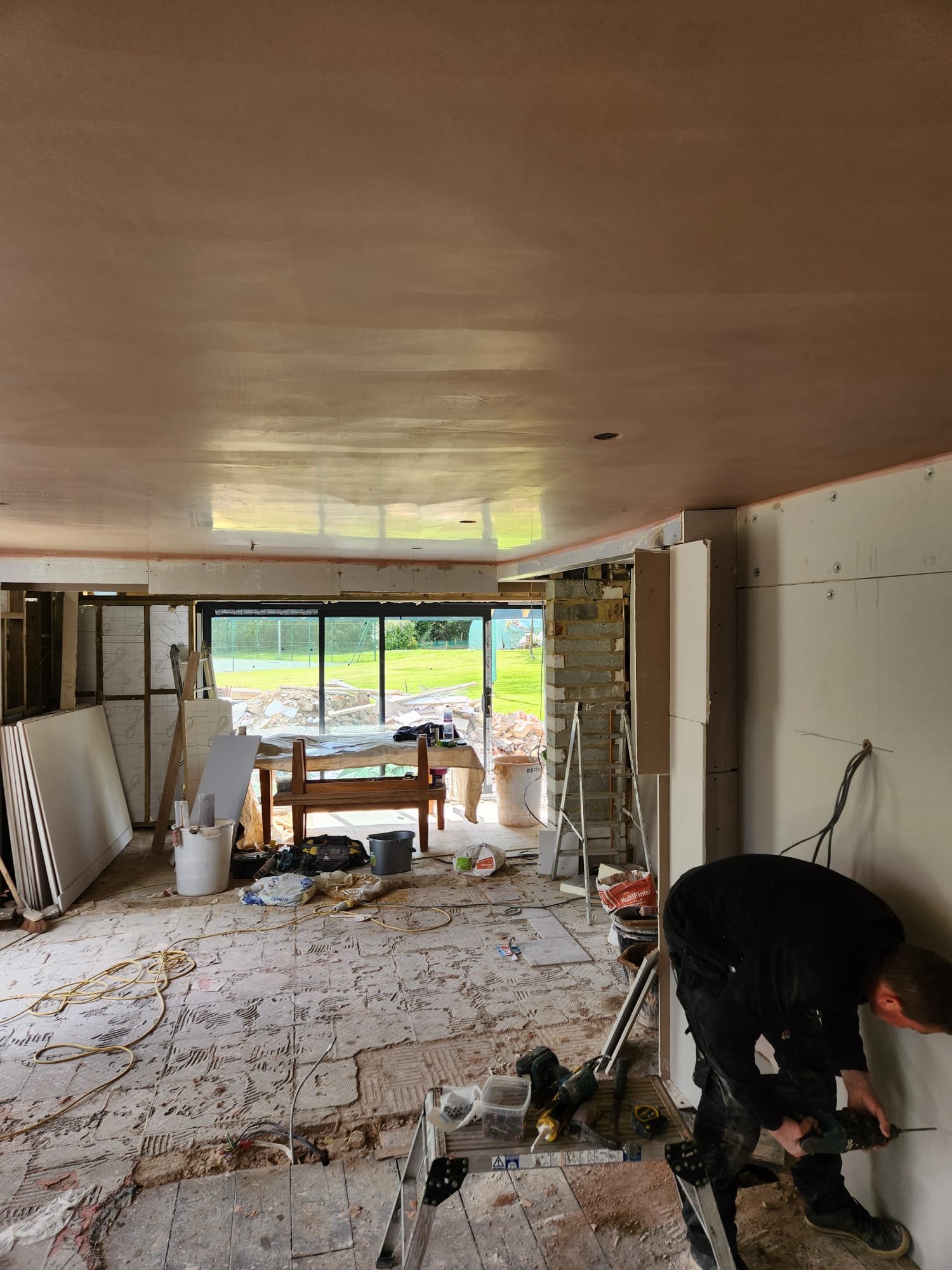 Plastered Boarded & Plastered Kitchen & Diner Heathfield, East Sussex