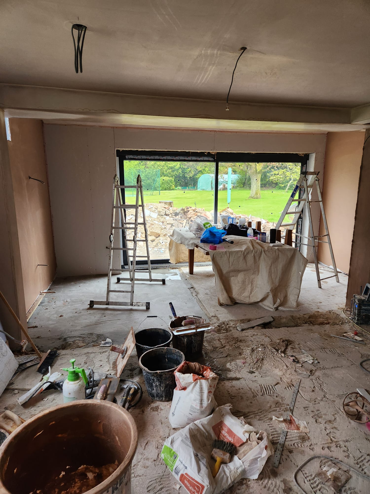 Plastered Boarded & Plastered Kitchen & Diner Heathfield, East Sussex
